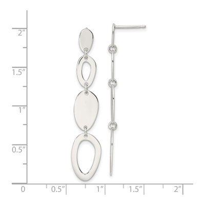 Sterling Silver Fancy Oval Dangle Earrings – view 5