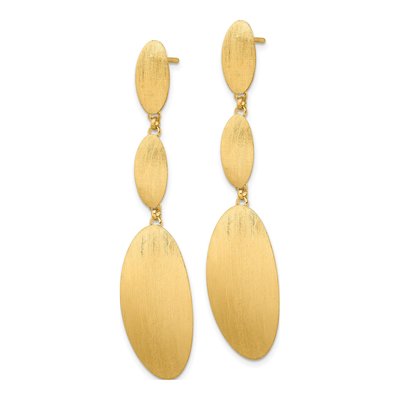 Gold-Plated Sterling Silver Triple Oval Dangle Earrings – view 3