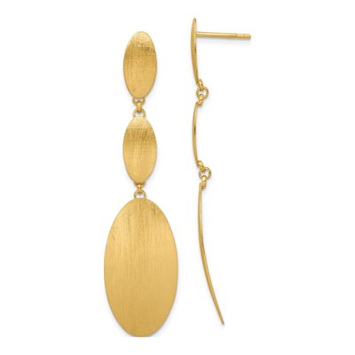 Gold-Plated Sterling Silver Triple Oval Dangle Earrings