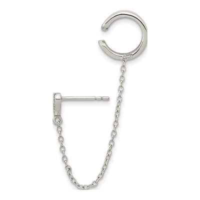 Sterling Silver CZ Heart Ear Cuff Ear Cuff – view 5