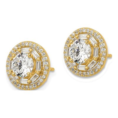 Gold-Plated Sterling Silver CZ Earring Jackets – view 3