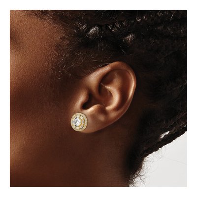 Gold-Plated Sterling Silver CZ Earring Jackets – view 4
