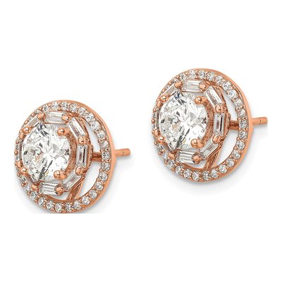 Rose Gold-Plated Sterling Silver CZ Earring Jackets – view 3