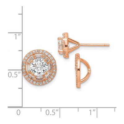 Rose Gold-Plated Sterling Silver CZ Earring Jackets – view 5