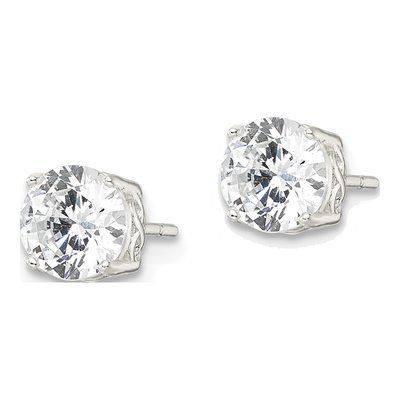 Sterling Silver 6mm Round CZ Stud Earrings – view 3