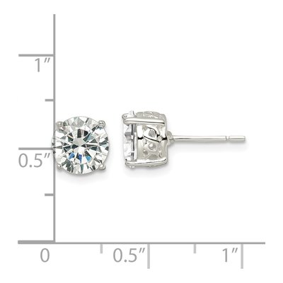 Sterling Silver 8mm Round CZ Infinity Basket Stud Earrings – view 5
