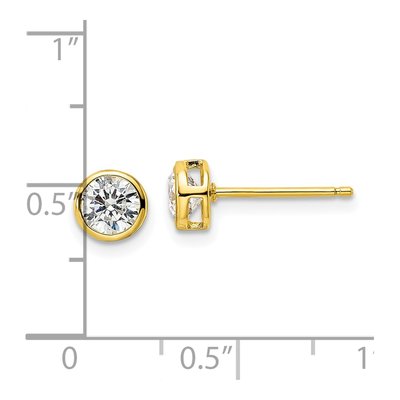 Gold-Plated Sterling Silver 5mm Round CZ Bezel Stud Earrings – view 5