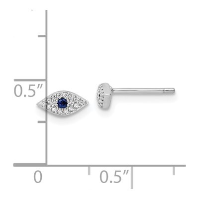 Sterling Silver Round CZ Eye Stud Earrings – view 5