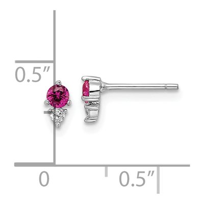 Sterling Silver 2mm Round CZ Button Stud Earrings – view 5