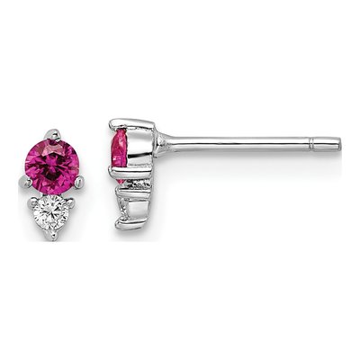 Sterling Silver 2mm Round CZ Button Stud Earrings