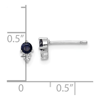 Sterling Silver 2mm Round CZ Button Stud Earrings – view 5