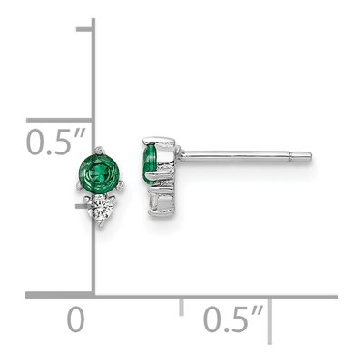 Sterling Silver 2mm Round CZ Button Stud Earrings – view 5
