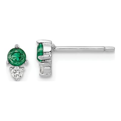 Sterling Silver 2mm Round CZ Button Stud Earrings
