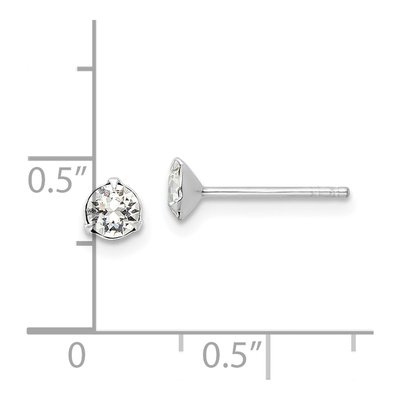 Sterling Silver 4.5mm Crystal Round Stud Earrings – view 5