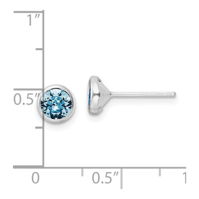 Sterling Silver 5mm Round Crystal Bezel Stud Earrings – view 5
