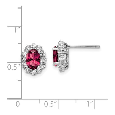 Sterling Silver 2mm Round CZ Oval Stud Earrings – view 5