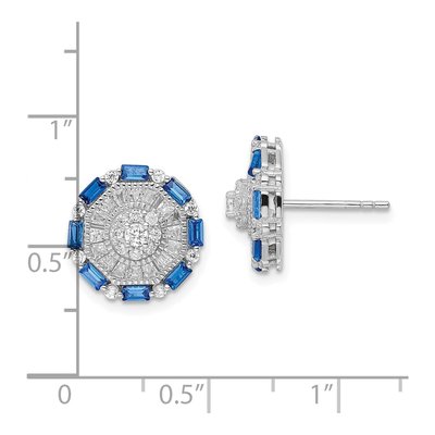 Sterling Silver CZ Cluster Stud Earrings – view 5