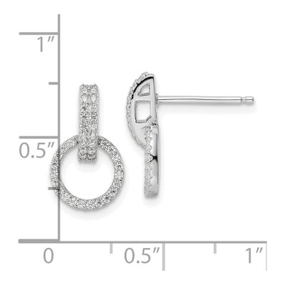 Sterling Silver CZ Circle Dangle Earrings – view 5