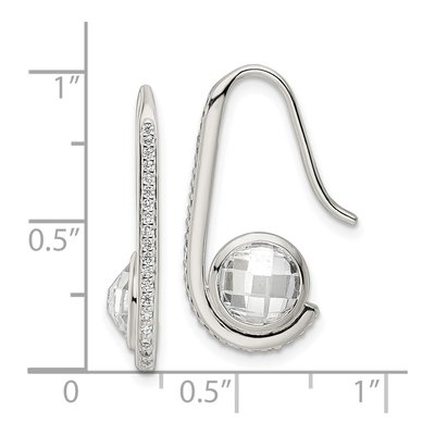 Sterling Silver CZ Checkerboard Threader Earrings – view 5