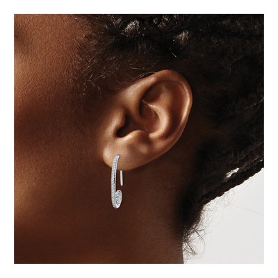 Sterling Silver CZ Threader Earrings – view 4