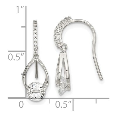 Sterling Silver CZ Dangle Earrings – view 5
