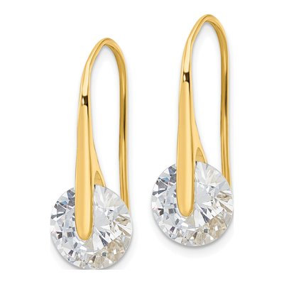Gold-Plated Sterling Silver CZ Threader Earrings – view 3