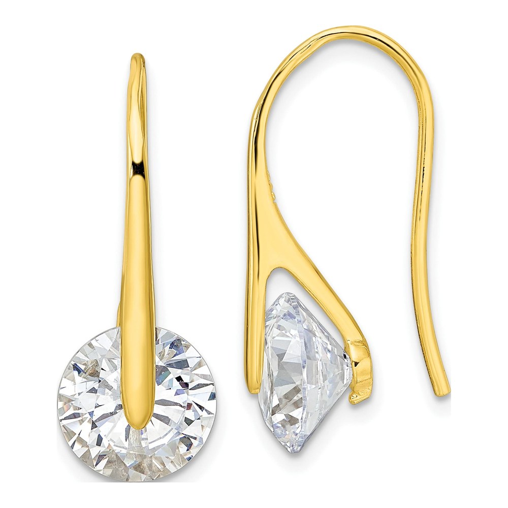 Gold-Plated Sterling Silver CZ Threader Earrings