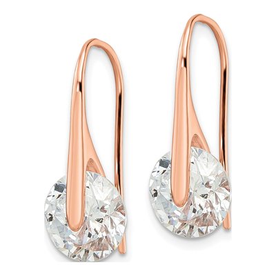 Rose Gold-Plated Sterling Silver CZ Threader Earrings – view 3