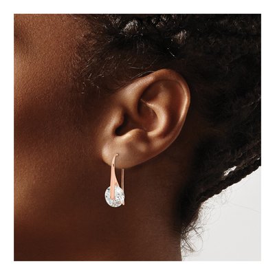 Rose Gold-Plated Sterling Silver CZ Threader Earrings – view 4