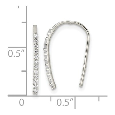 Sterling Silver CZ Threader Earrings – view 5