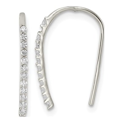 Sterling Silver CZ Threader Earrings