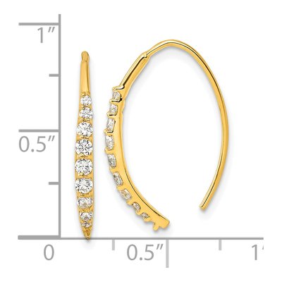 Gold-Plated Sterling Silver CZ Threader Earrings – view 5
