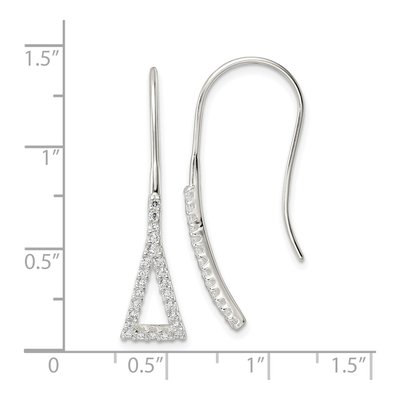 Sterling Silver CZ Triangle Threader Earrings – view 5