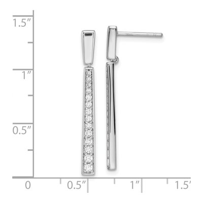 Sterling Silver CZ Tapered Dangle Earrings – view 5
