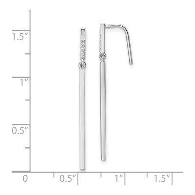 Sterling Silver CZ Bar Dangle Earrings – view 5
