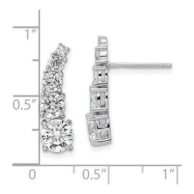 Sterling Silver CZ Graduated Dangle Earrings – view 5