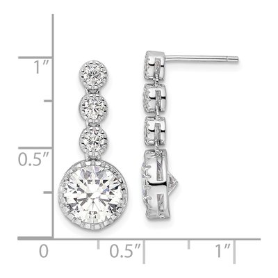 Sterling Silver CZ Round Dangle Earrings – view 5