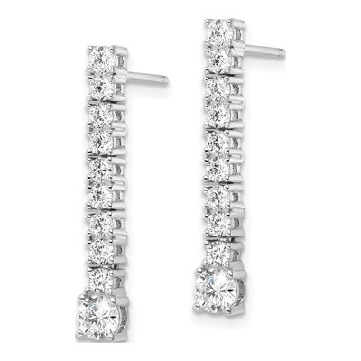 Sterling Silver CZ Dangle Earrings – view 3