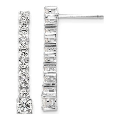 Sterling Silver CZ Dangle Earrings