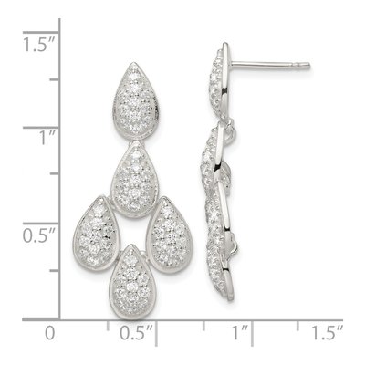 Sterling Silver CZ Chandelier Earrings – view 5