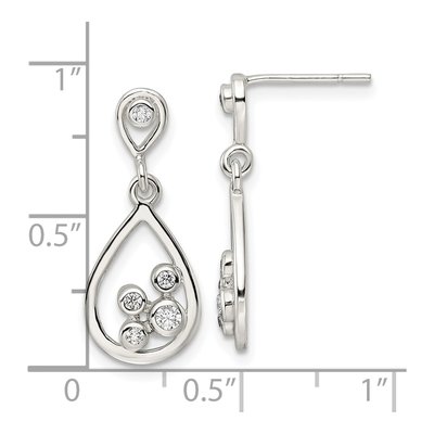 Sterling Silver CZ Teardrop Dangle Earrings – view 5