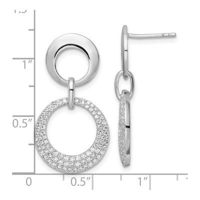 Sterling Silver CZ Interlocking Circles Dangle Earrings – view 5
