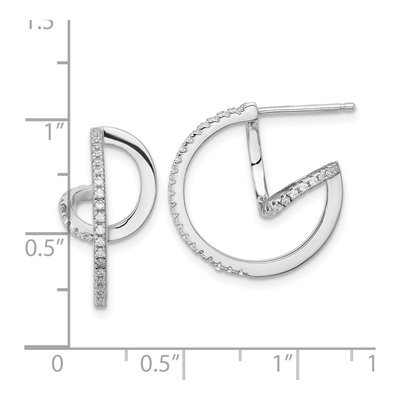 Sterling Silver 20mm CZ Twisted Hoop Earrings – view 5