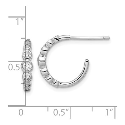 Sterling Silver 14mm CZ Hoop Earrings – view 5