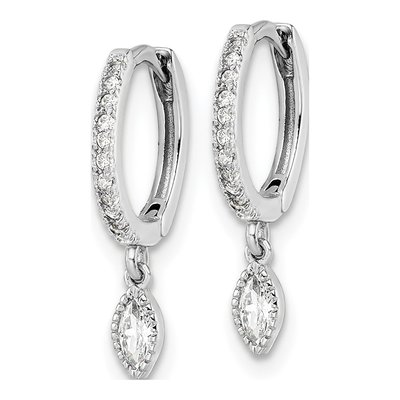 Sterling Silver 19mm CZ Huggie Hoop Earrings – view 3