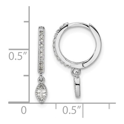 Sterling Silver 19mm CZ Huggie Hoop Earrings – view 5