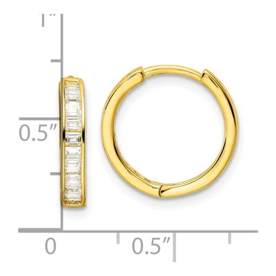 Gold-Plated Sterling Silver 15mm CZ Huggie Hoop Earrings – view 5