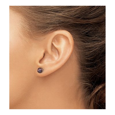 Sterling Silver Black & White Pearl Post Earring Set – view 3