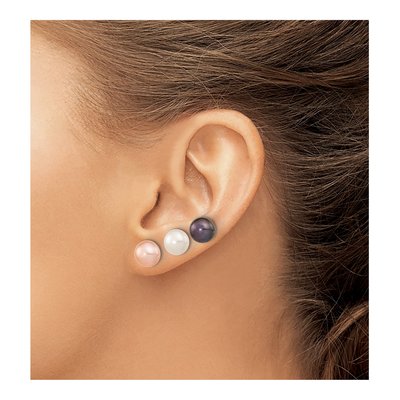 Sterling Silver Freshwater Pearl 3-Pair Earring Set – view 3