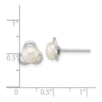 Sterling Silver Freshwater Cultured Pearl Button Stud Earrings – view 4